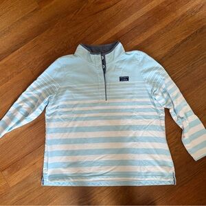 L.L. Bean Light Blue and White Striped Sweatshirt